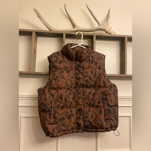 Leopard Print Women’s Puffer Vest